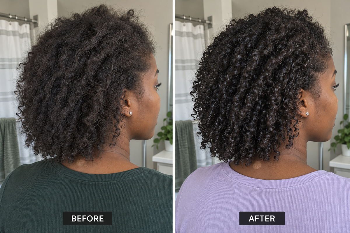Beauty Bloom customer photo showing hair before and after