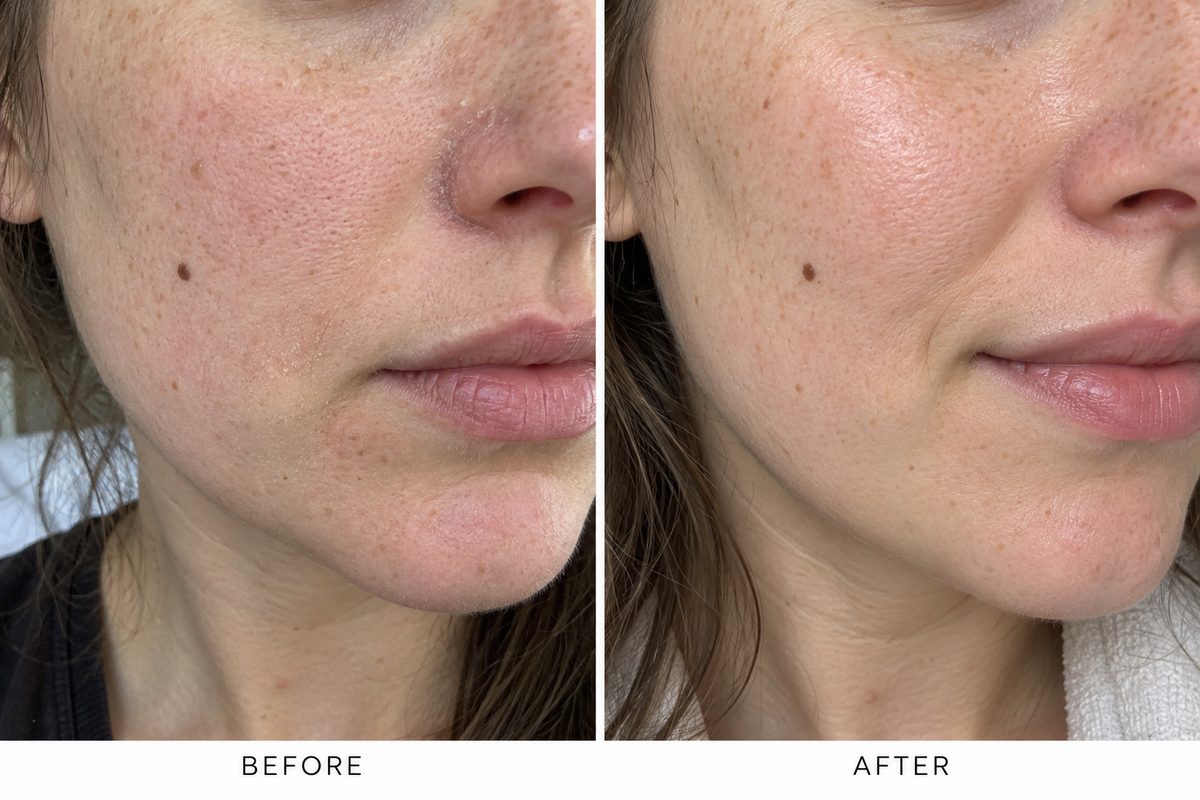 Beauty Bloom customer photo showing skin before and after