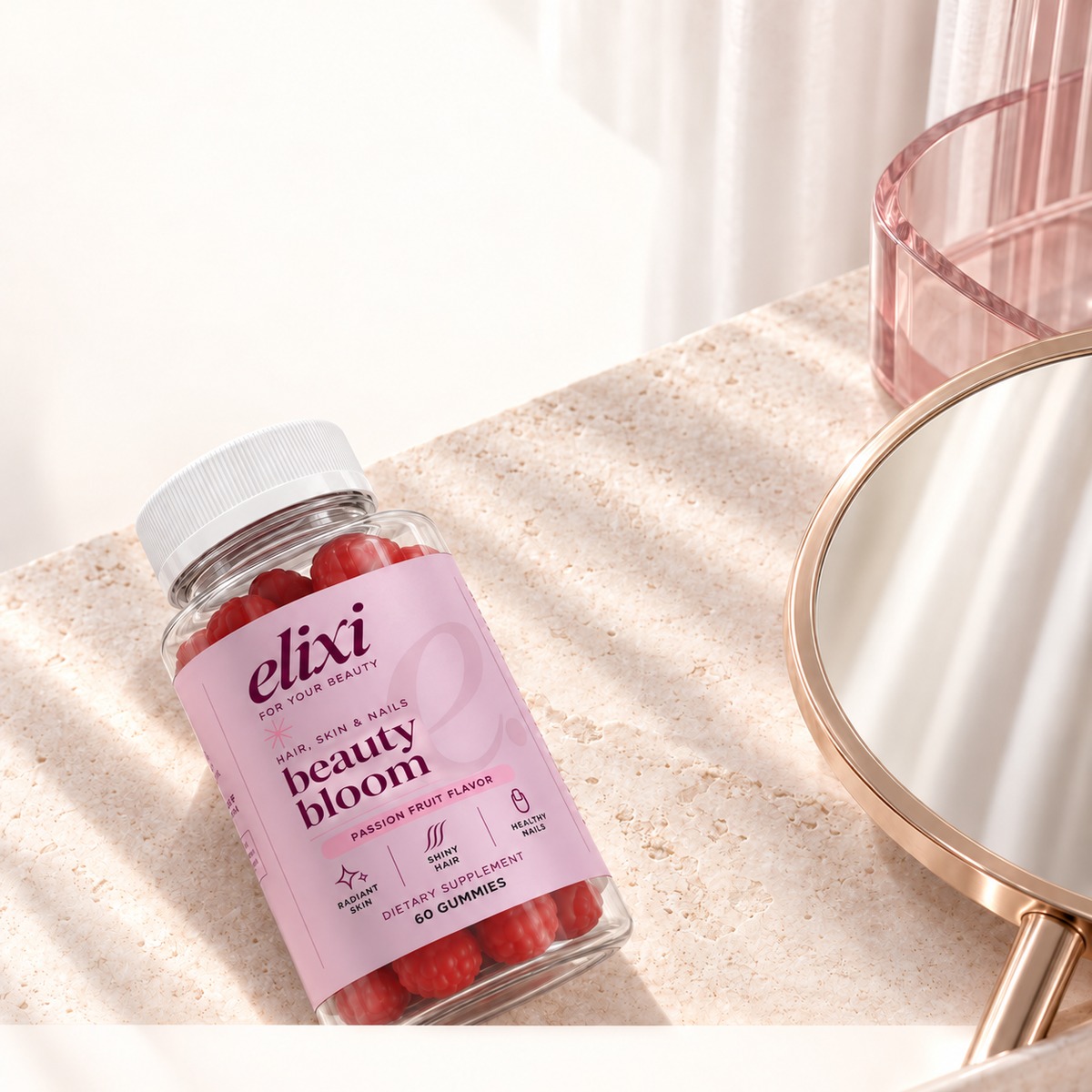Beauty Bloom one-time purchase options with no automatic refills and free U.S. shipping on three and six packs.