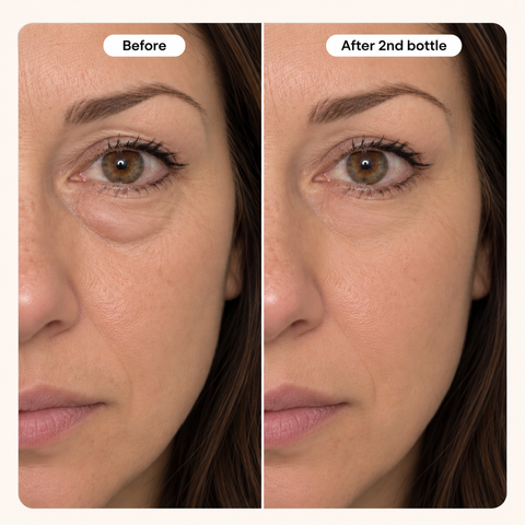 Customer-submitted Peptide Under-Eye Cream comparison: Before and After 2nd bottle