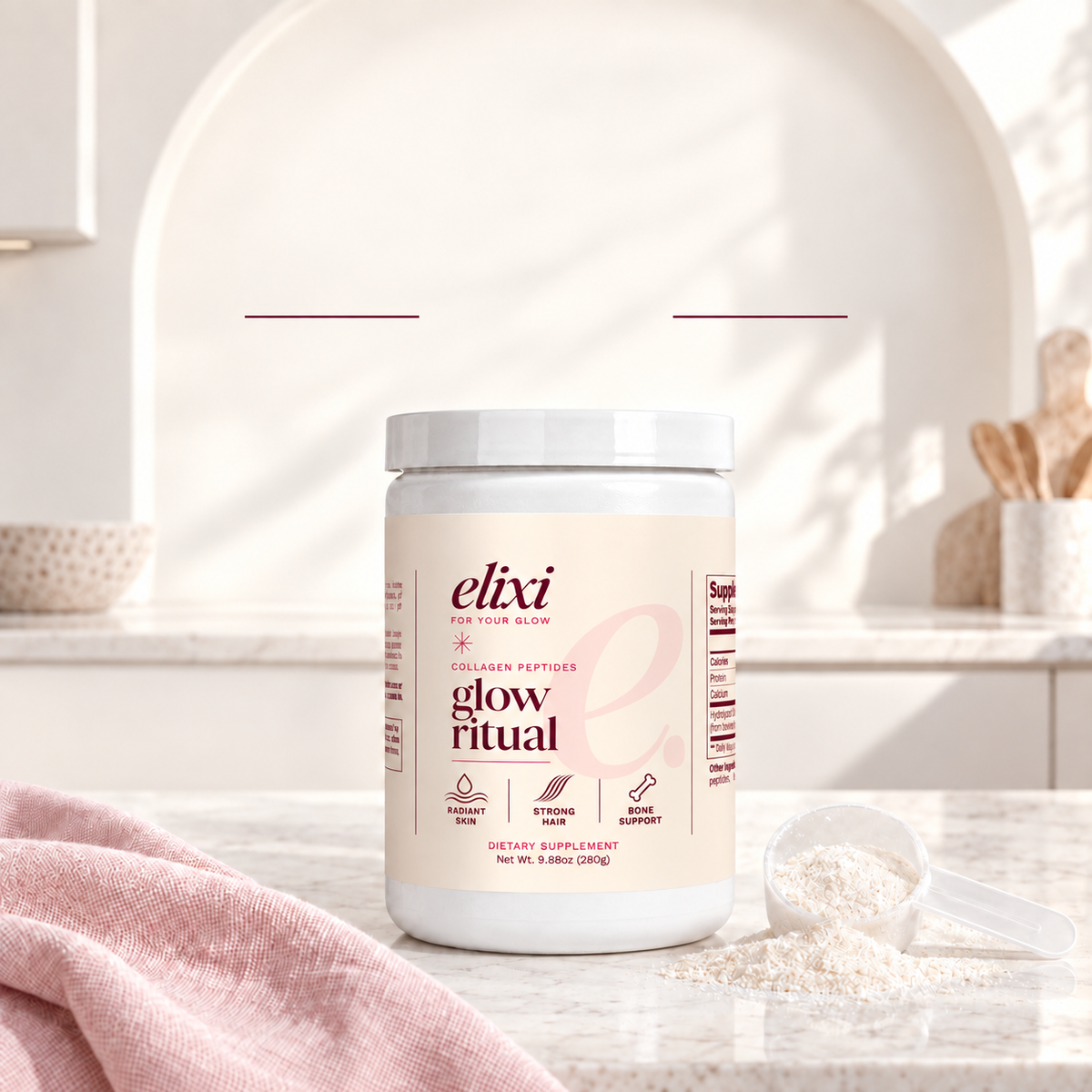 Glow Ritual 30-day money-back guarantee and customer support at support@tryelixi.com.